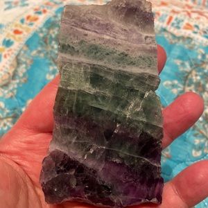 Fluorite slab with stand
